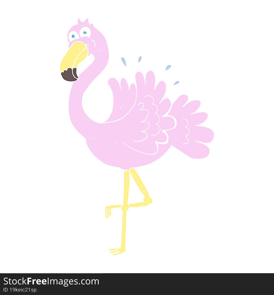 flat color illustration of flamingo. flat color illustration of flamingo