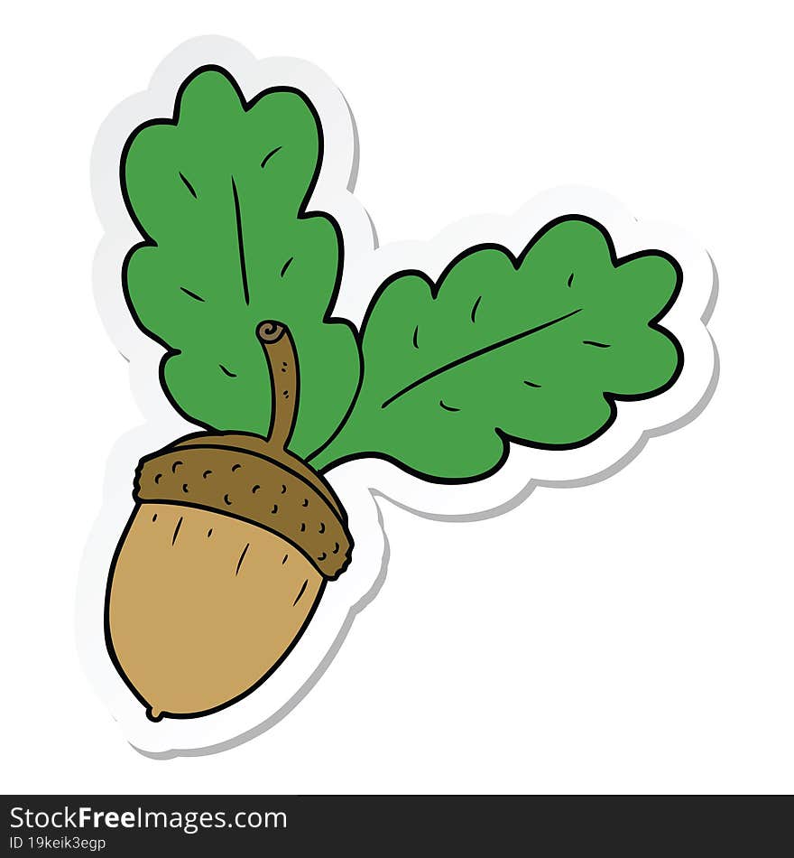 sticker of a cartoon acorn