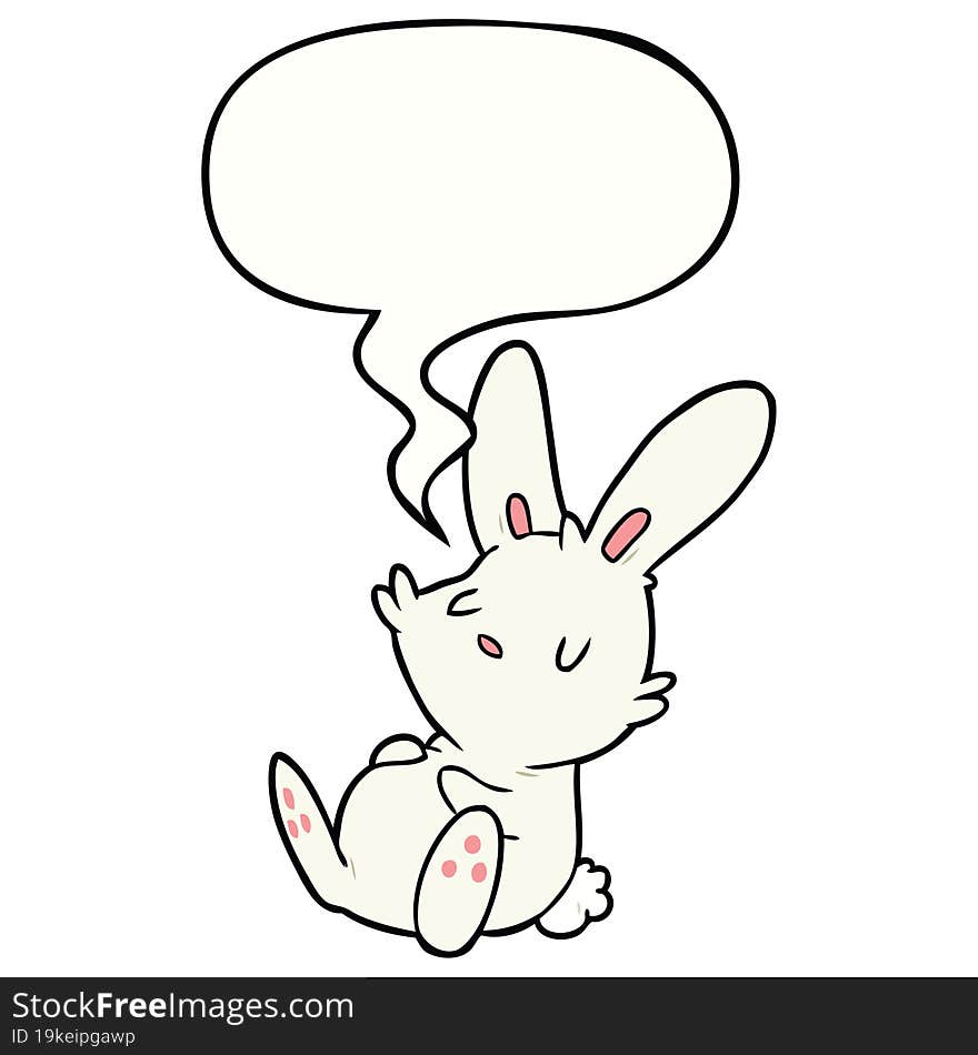 cute cartoon rabbit sleeping and speech bubble