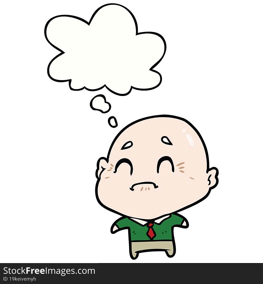 cartoon old man with thought bubble. cartoon old man with thought bubble