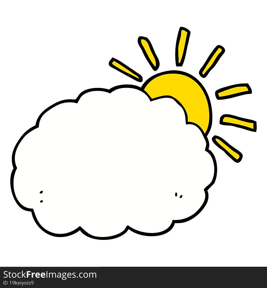 cartoon sun and cloud symbol