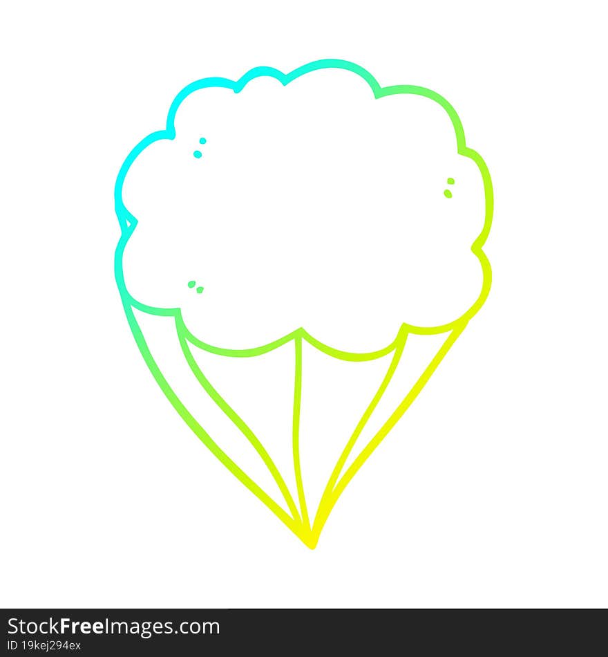 cold gradient line drawing cartoon cloud symbol