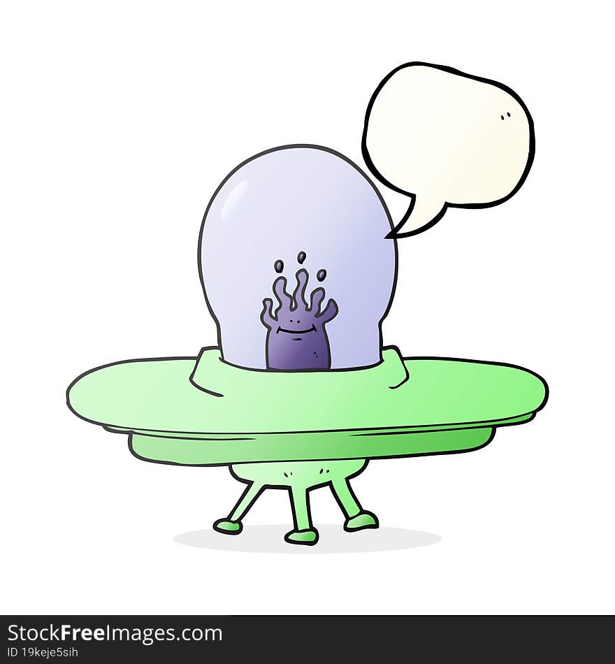 speech bubble cartoon flying saucer