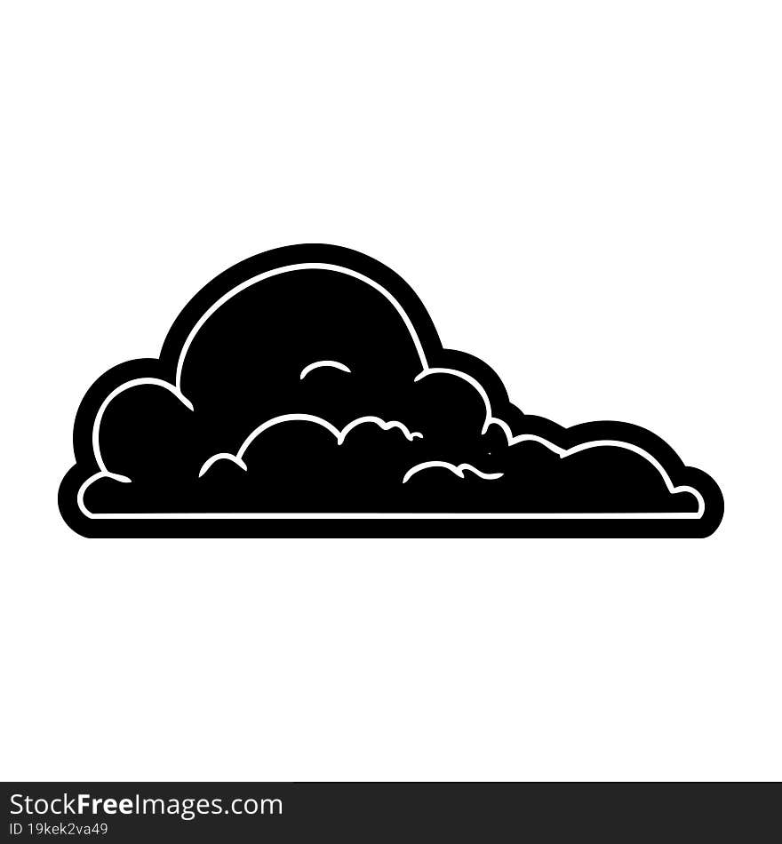 cartoon icon drawing of white large clouds