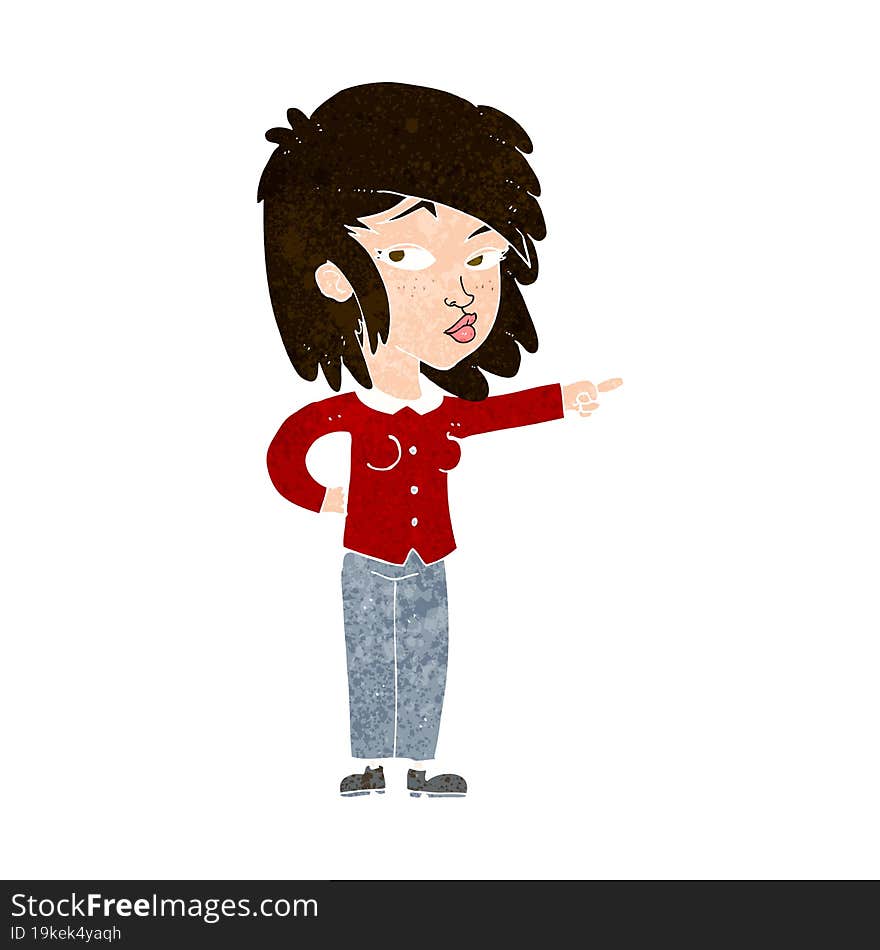 cartoon woman pointing