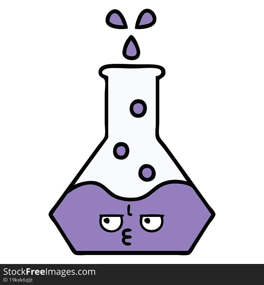 cute cartoon science beaker