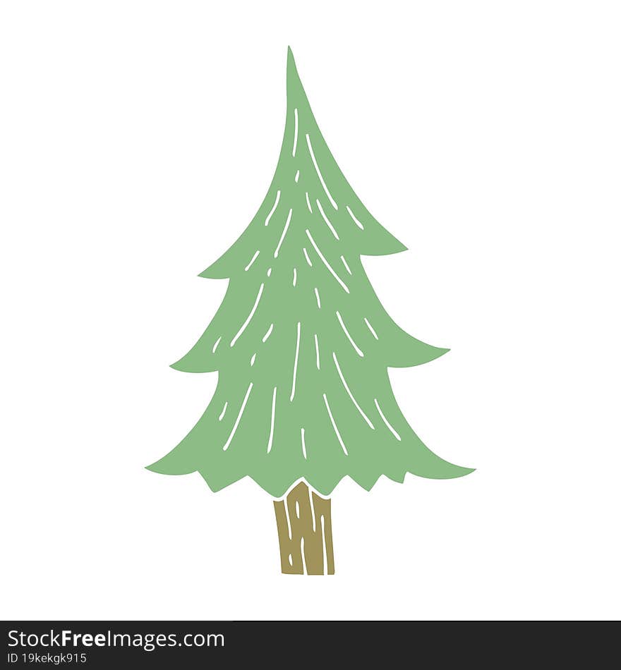 Cartoon Doodle Pine Trees