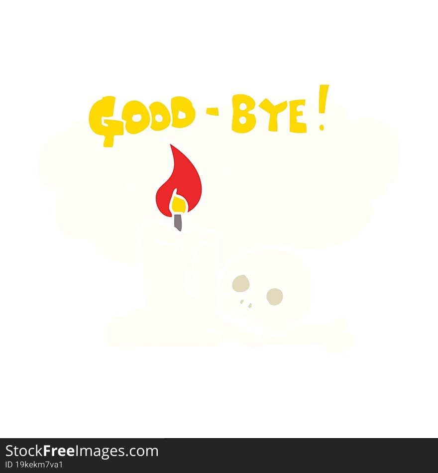 flat color illustration of goodbye sign. flat color illustration of goodbye sign