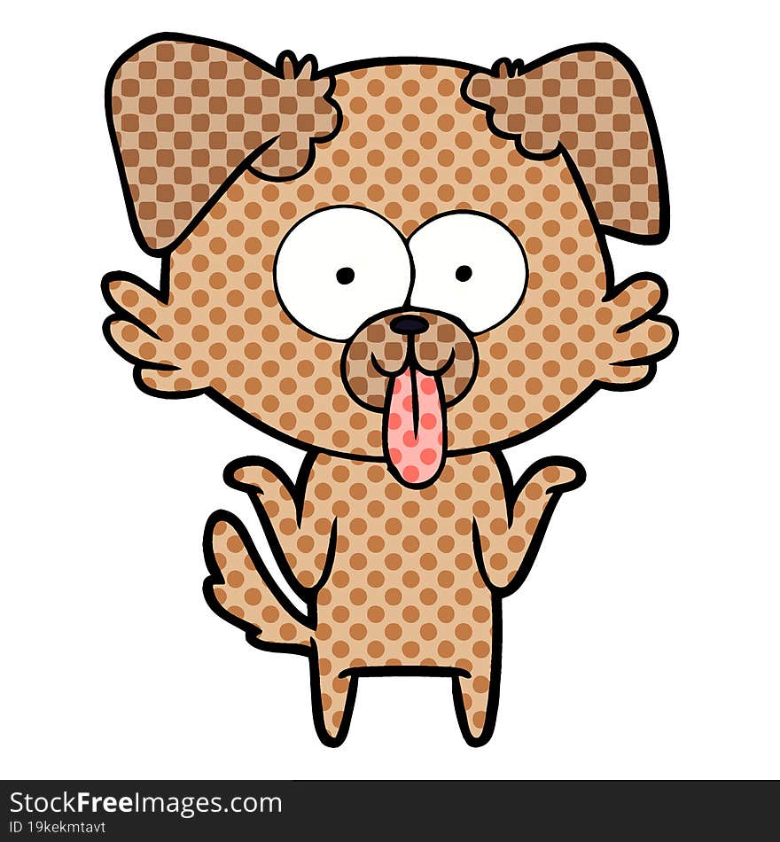 cartoon dog with tongue sticking out. cartoon dog with tongue sticking out