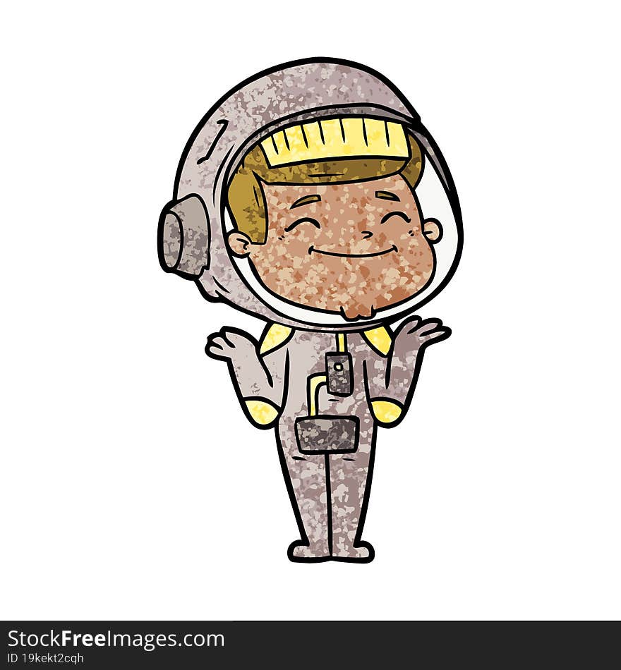 happy cartoon astronaut. happy cartoon astronaut