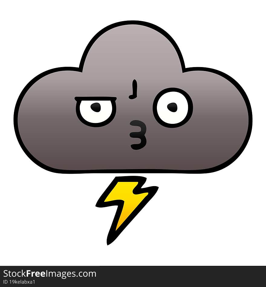 gradient shaded cartoon of a storm cloud