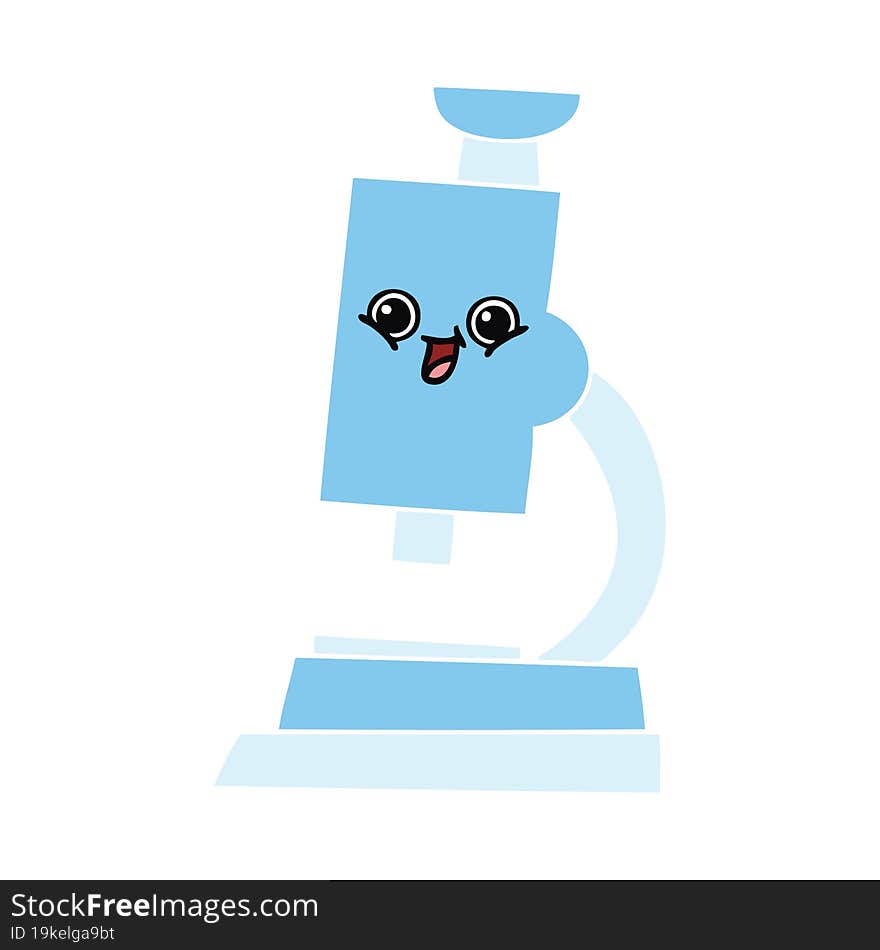 flat color retro cartoon microscope