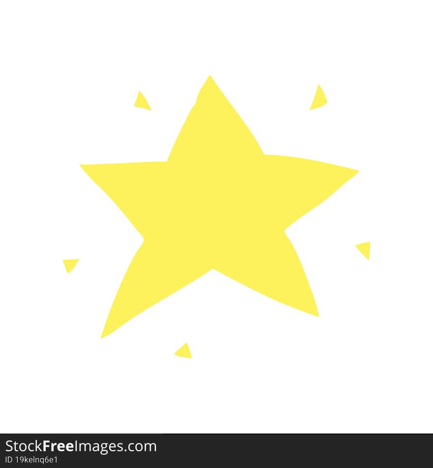 Flat Color Style Cartoon Star