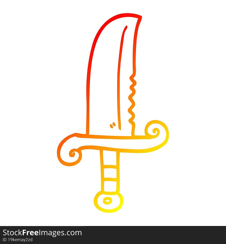 warm gradient line drawing cartoon jeweled sword