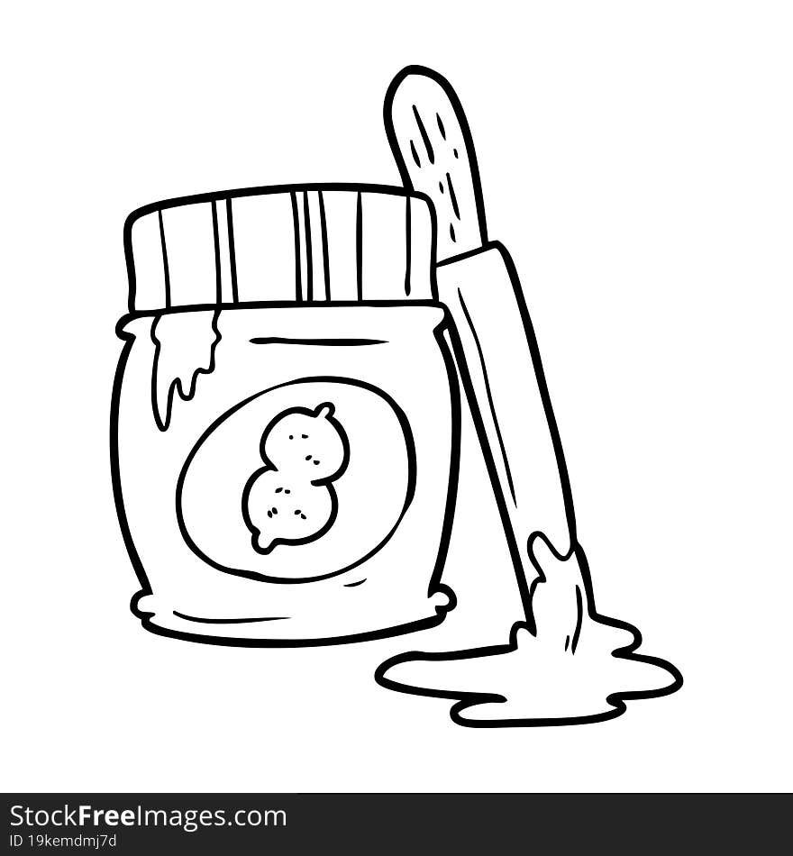 line drawing of a jar of peanut butter. line drawing of a jar of peanut butter