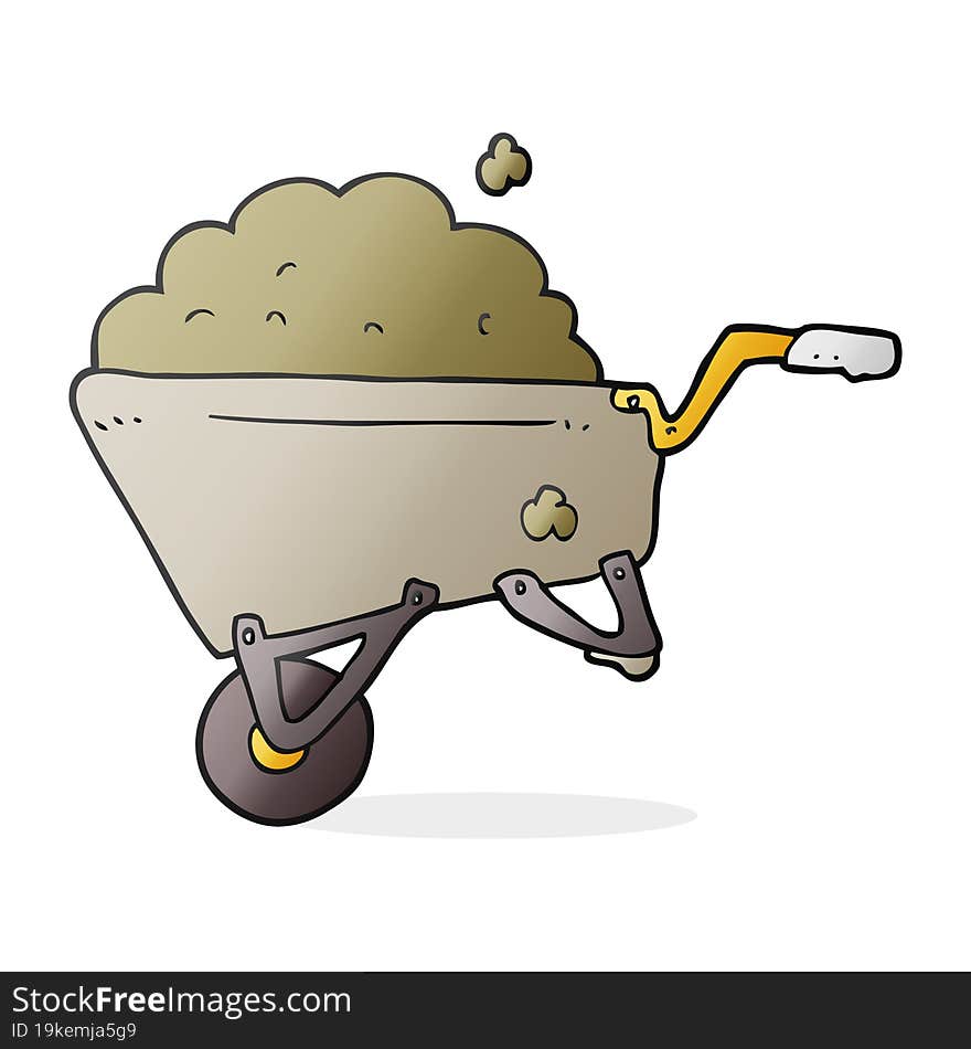 cartoon wheelbarrow full of dirt