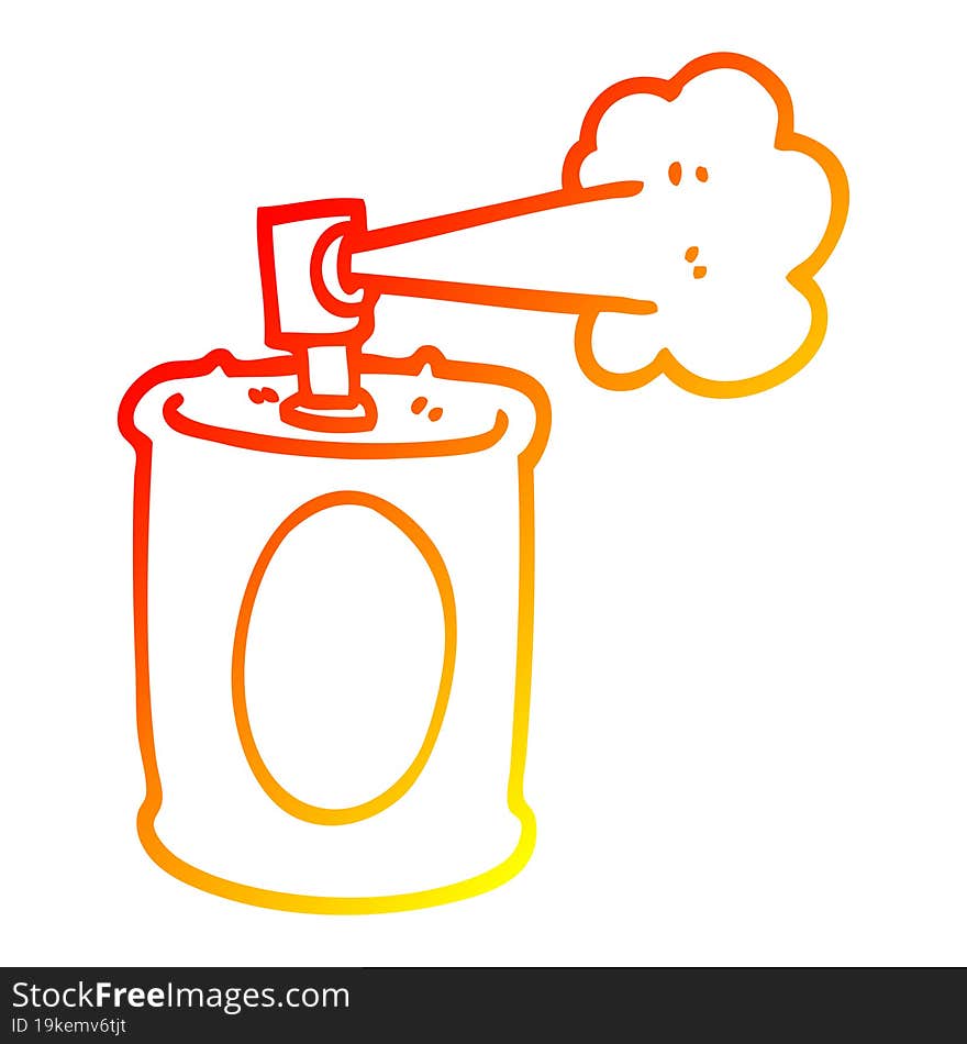 warm gradient line drawing cartoon spraypaint can