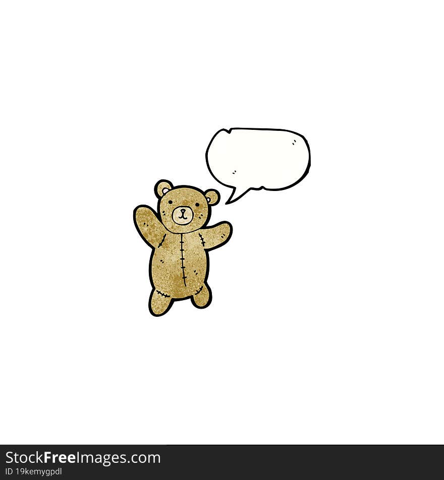 cartoon teddy bear with speech bubble