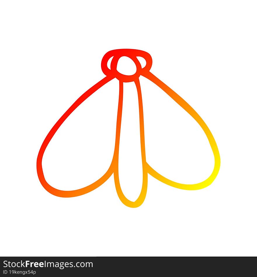 Warm Gradient Line Drawing Cartoon Still Moth