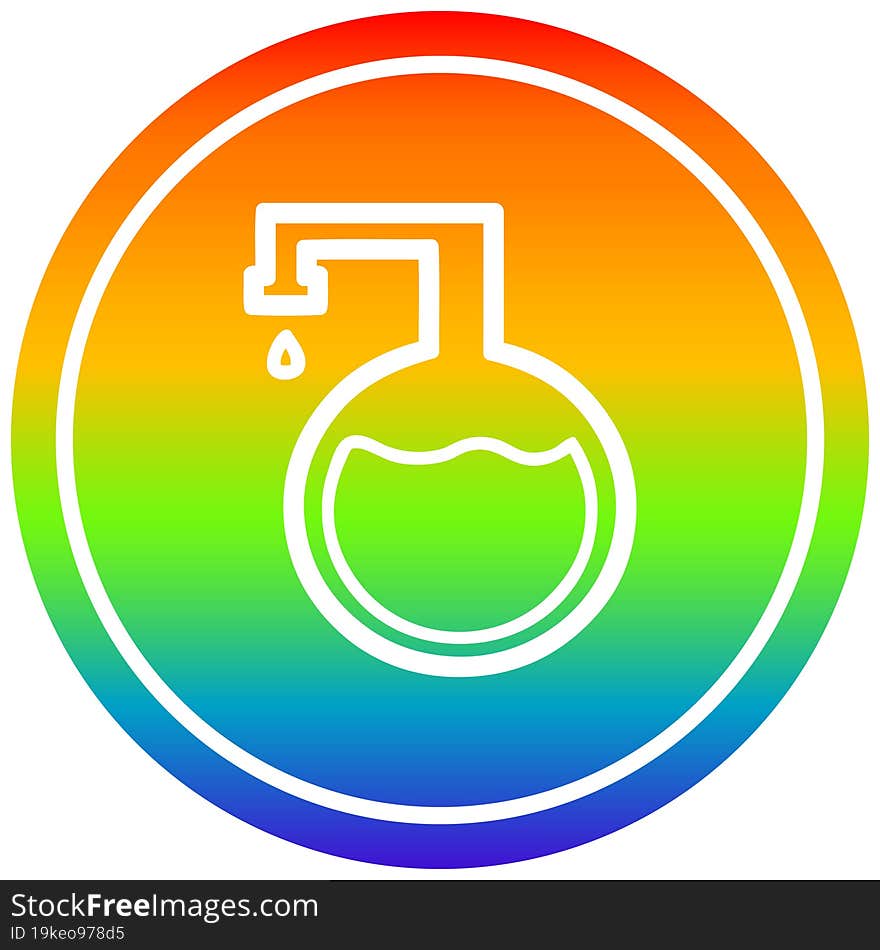 chemical vial circular in rainbow spectrum