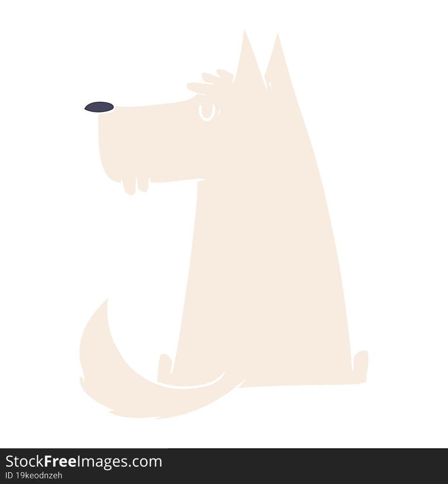 cute flat color style cartoon dog