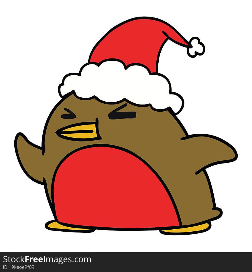 christmas cartoon of kawaii robin