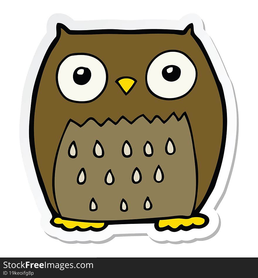 sticker of a cartoon owl