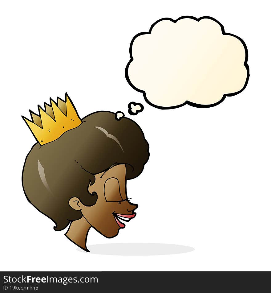 Cartoon Princess With Thought Bubble