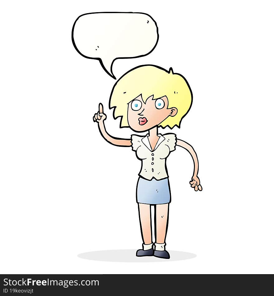 cartoon woman with question with speech bubble