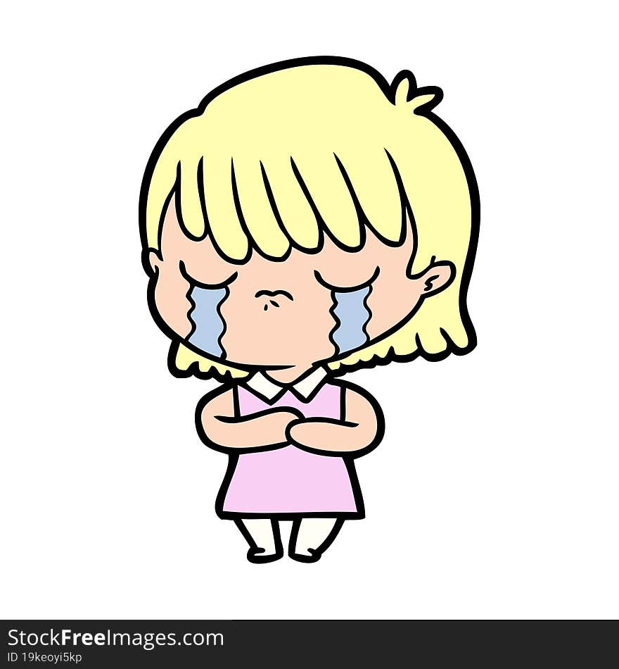 cartoon woman crying. cartoon woman crying