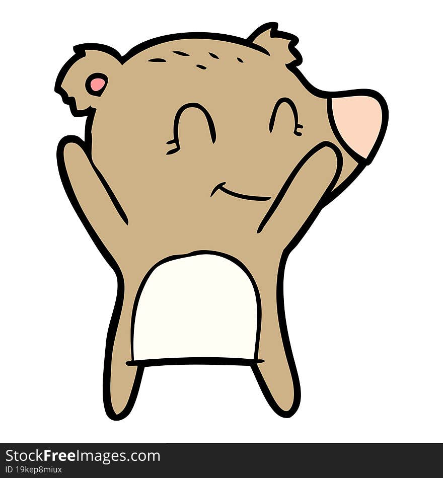 smiling bear cartoon. smiling bear cartoon