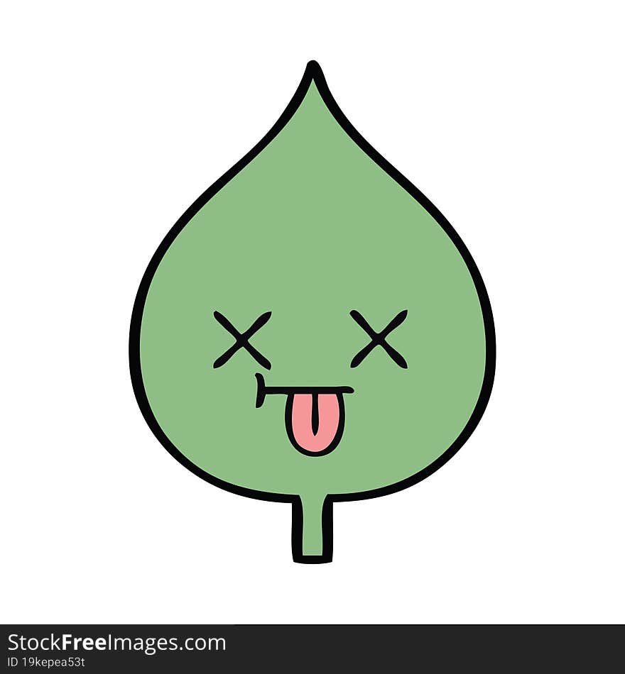 cute cartoon of a expressional leaf