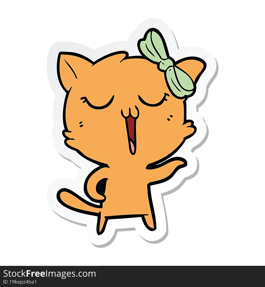 Sticker Of A Cartoon Cat