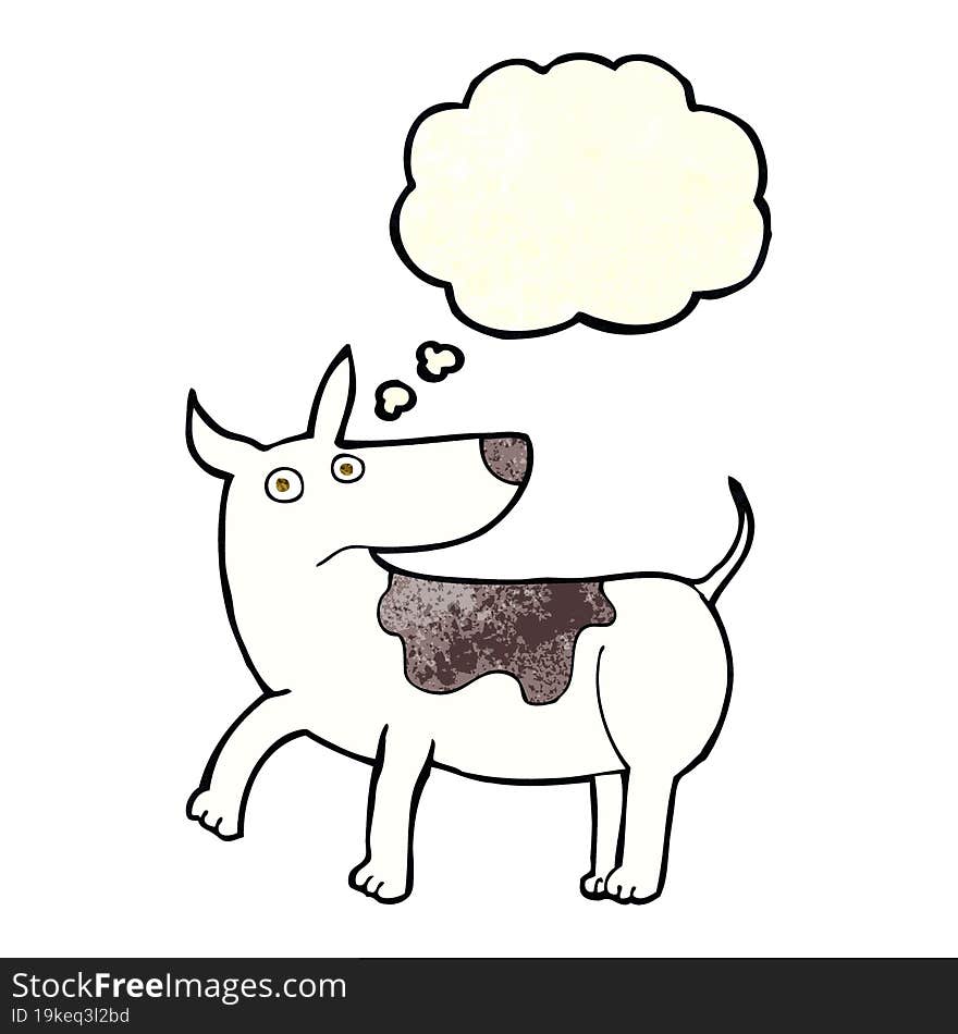 Funny Cartoon Dog With Thought Bubble