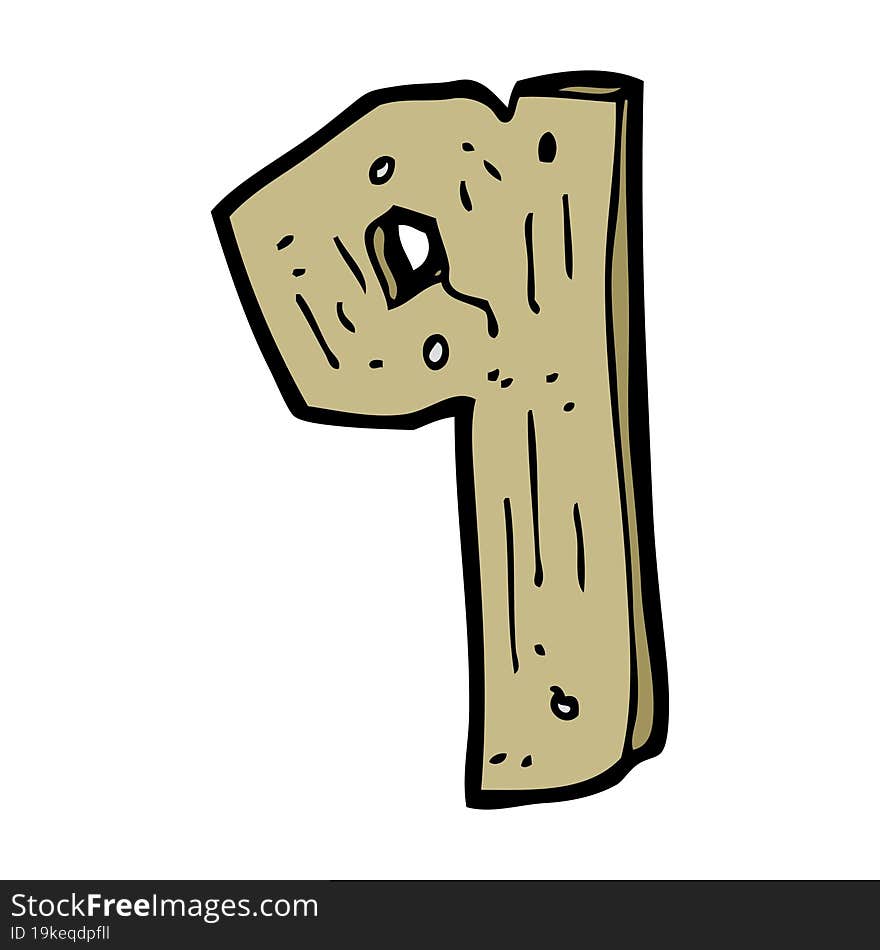 Cartoon Wooden Number