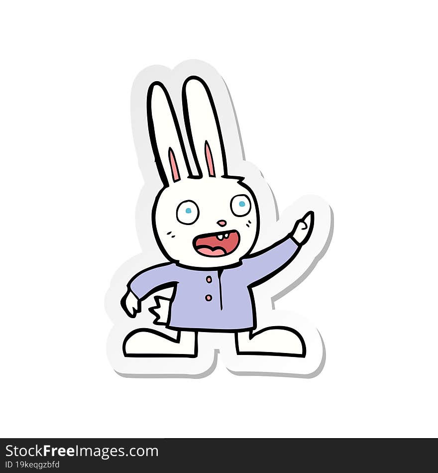 sticker of a cartoon rabbit