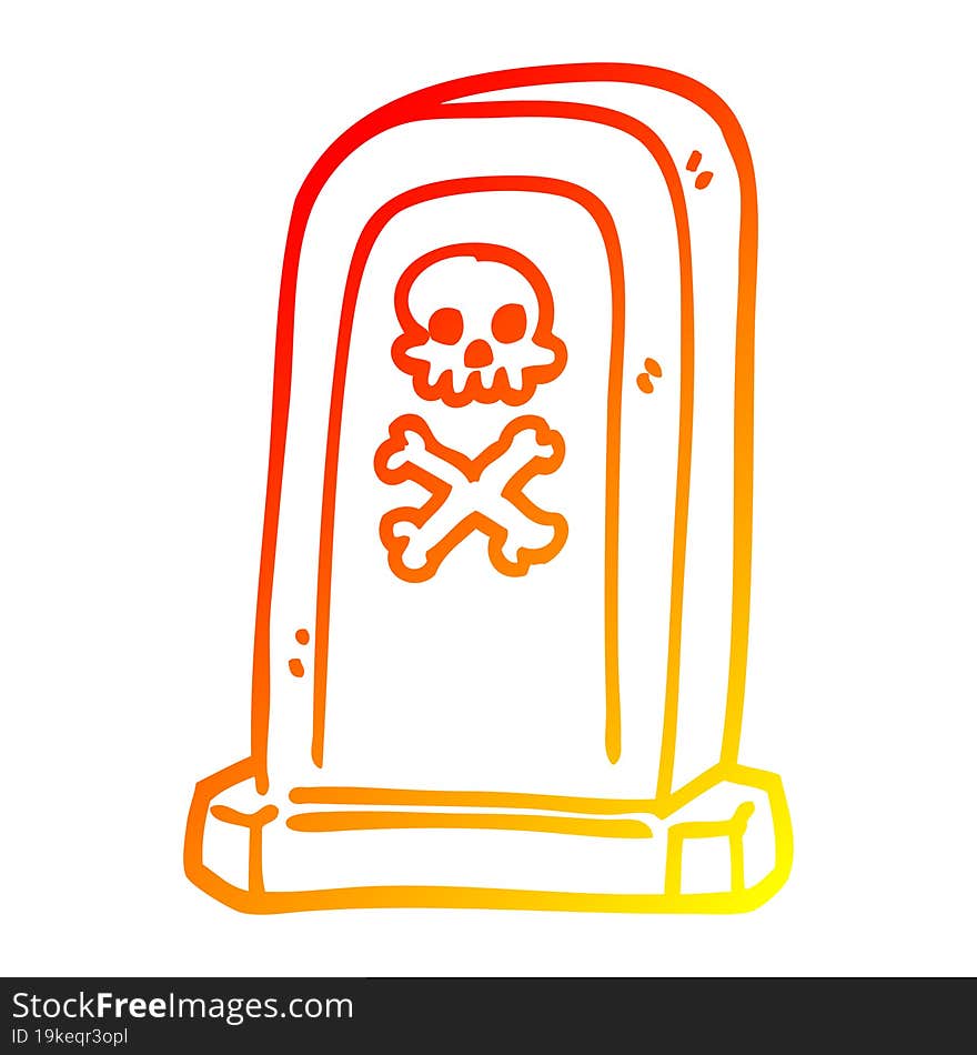 Warm Gradient Line Drawing Cartoon Spooky Victorian Grave