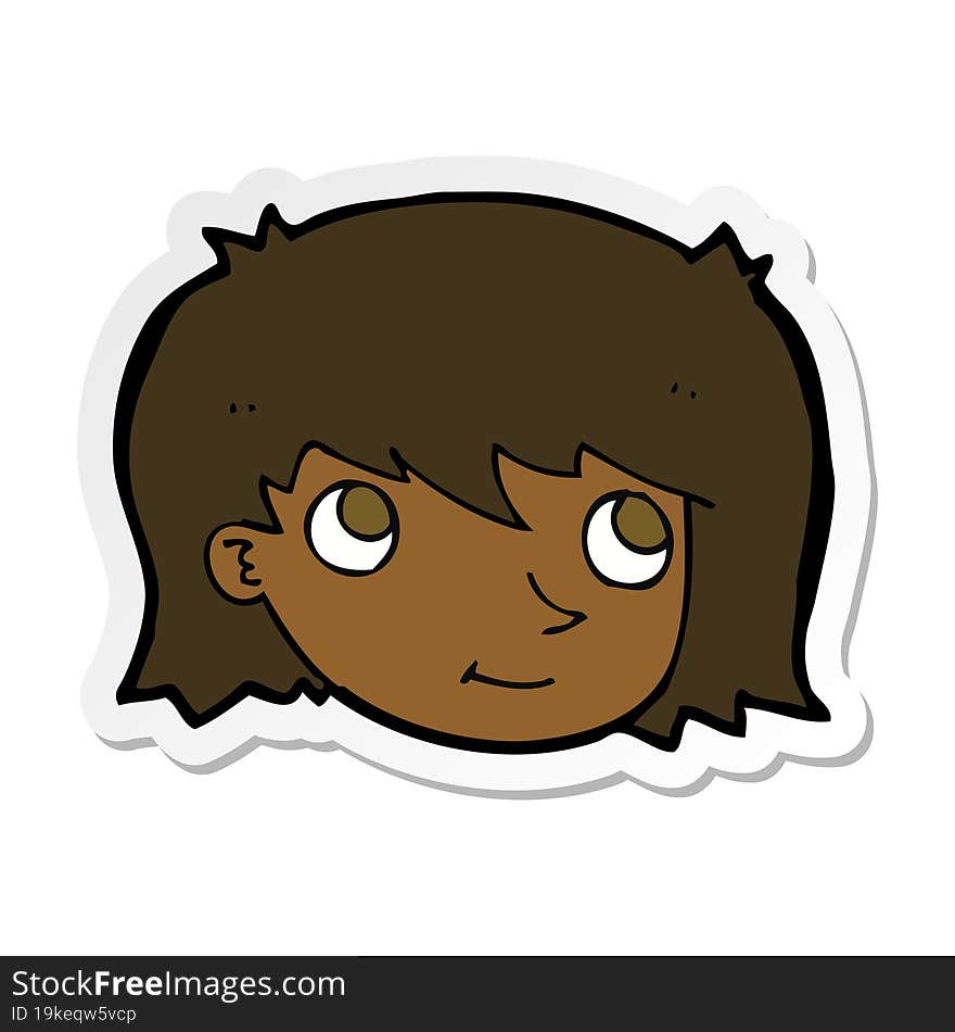 sticker of a cartoon female face