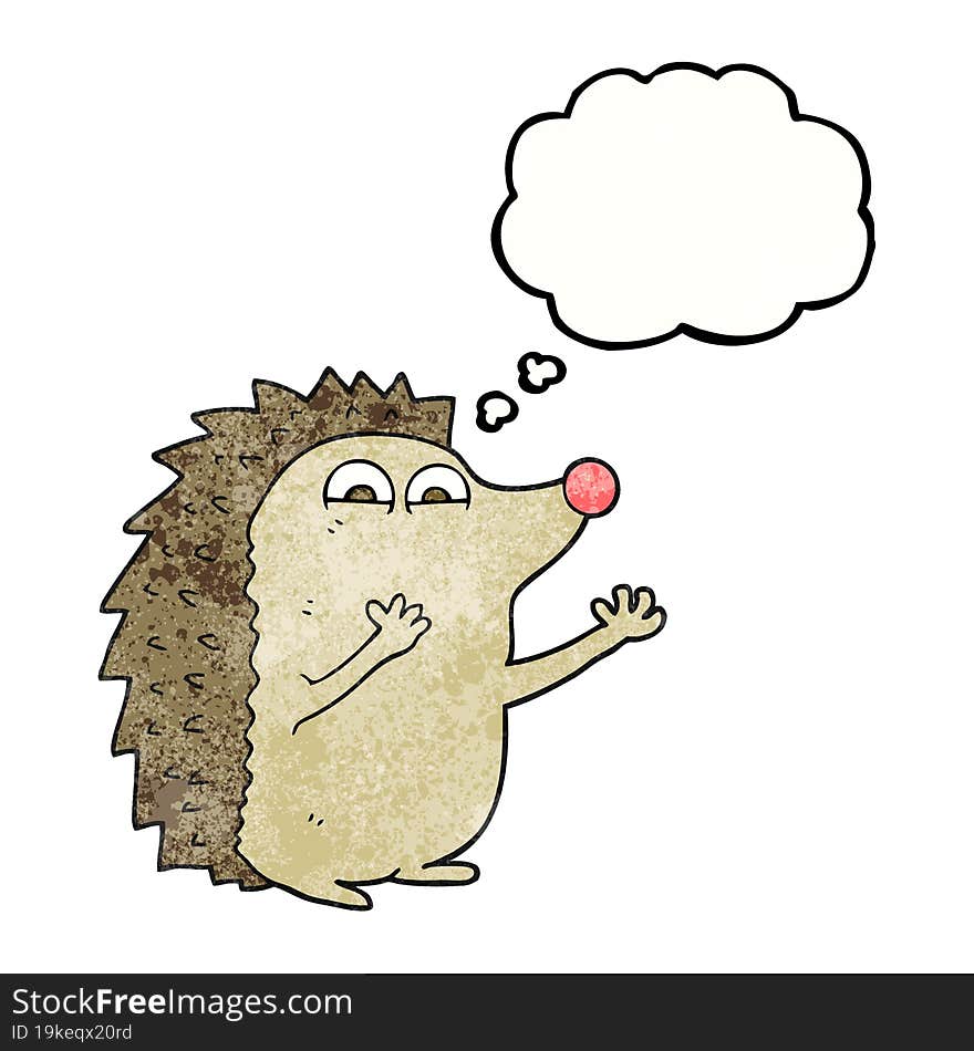 thought bubble textured cartoon cute hedgehog