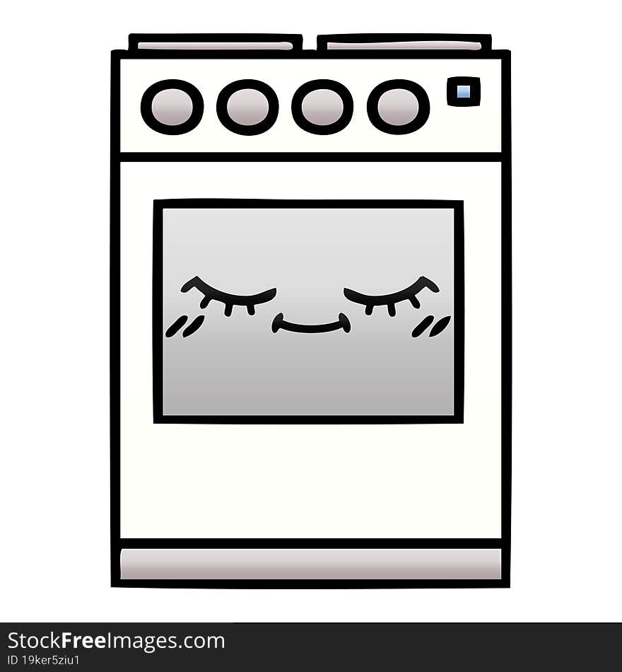 Gradient Shaded Cartoon Kitchen Oven