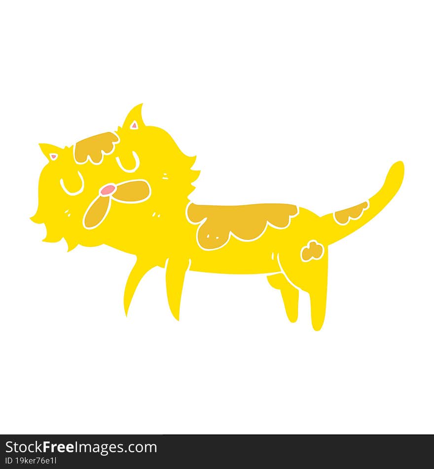 flat color illustration of cat. flat color illustration of cat