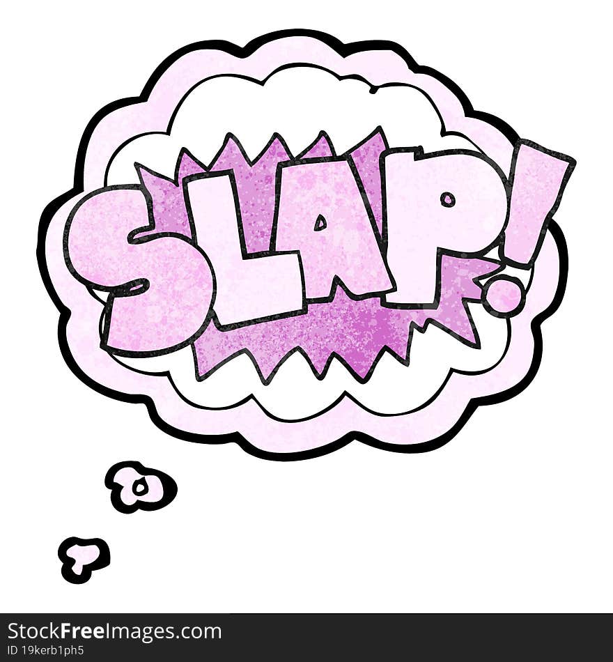 thought bubble textured cartoon slap symbol