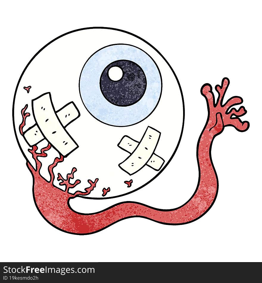 cartoon injured eyeball. cartoon injured eyeball