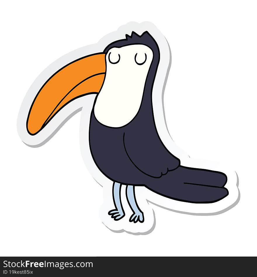 sticker of a cartoon toucan