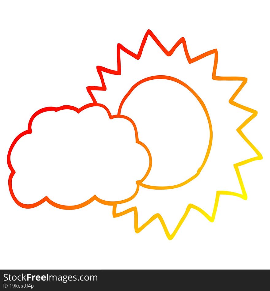 warm gradient line drawing cartoon weather