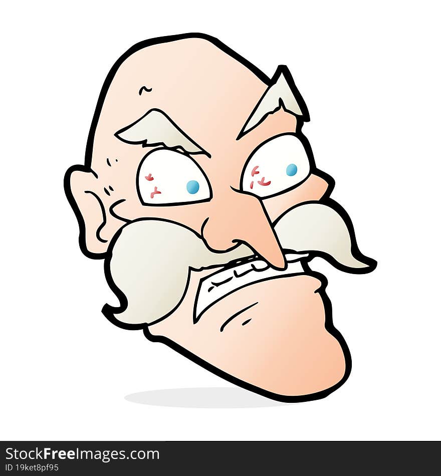 cartoon angry old man