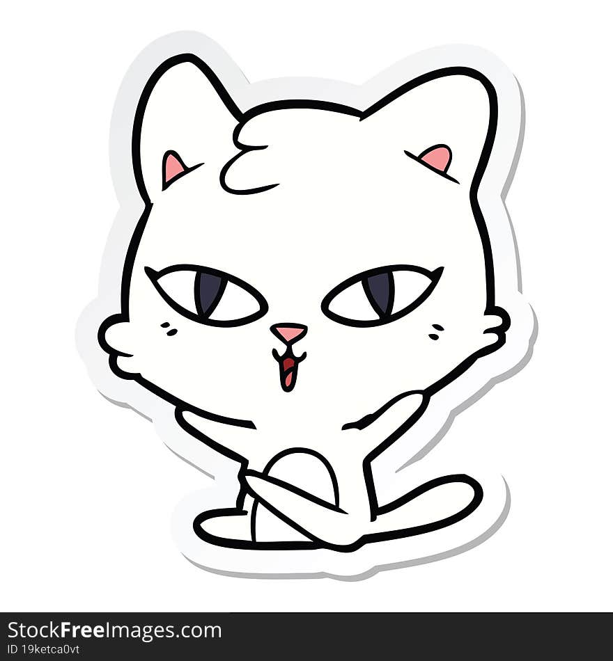 sticker of a cartoon cat