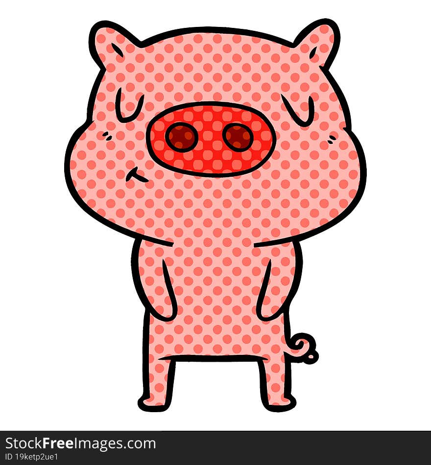 cartoon content pig. cartoon content pig