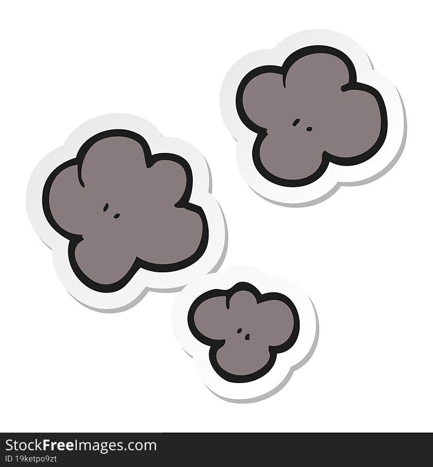 Sticker Of A Cartoon Smoke Cloud Symbol