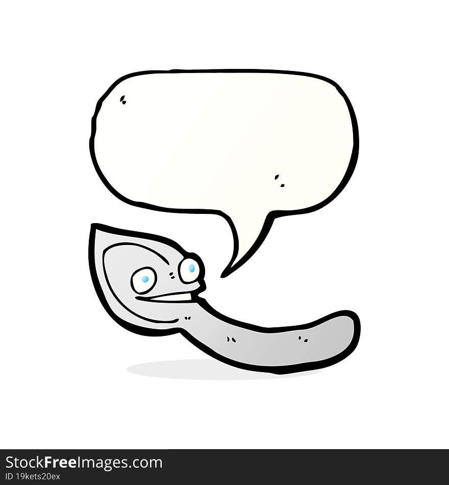 Cartoon Spoon With Speech Bubble